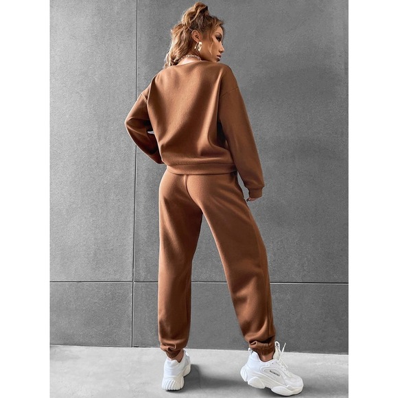 2 piece set: Drop Shoulder Sweatshirt & Sweatpants gray - Picture 8 of 13